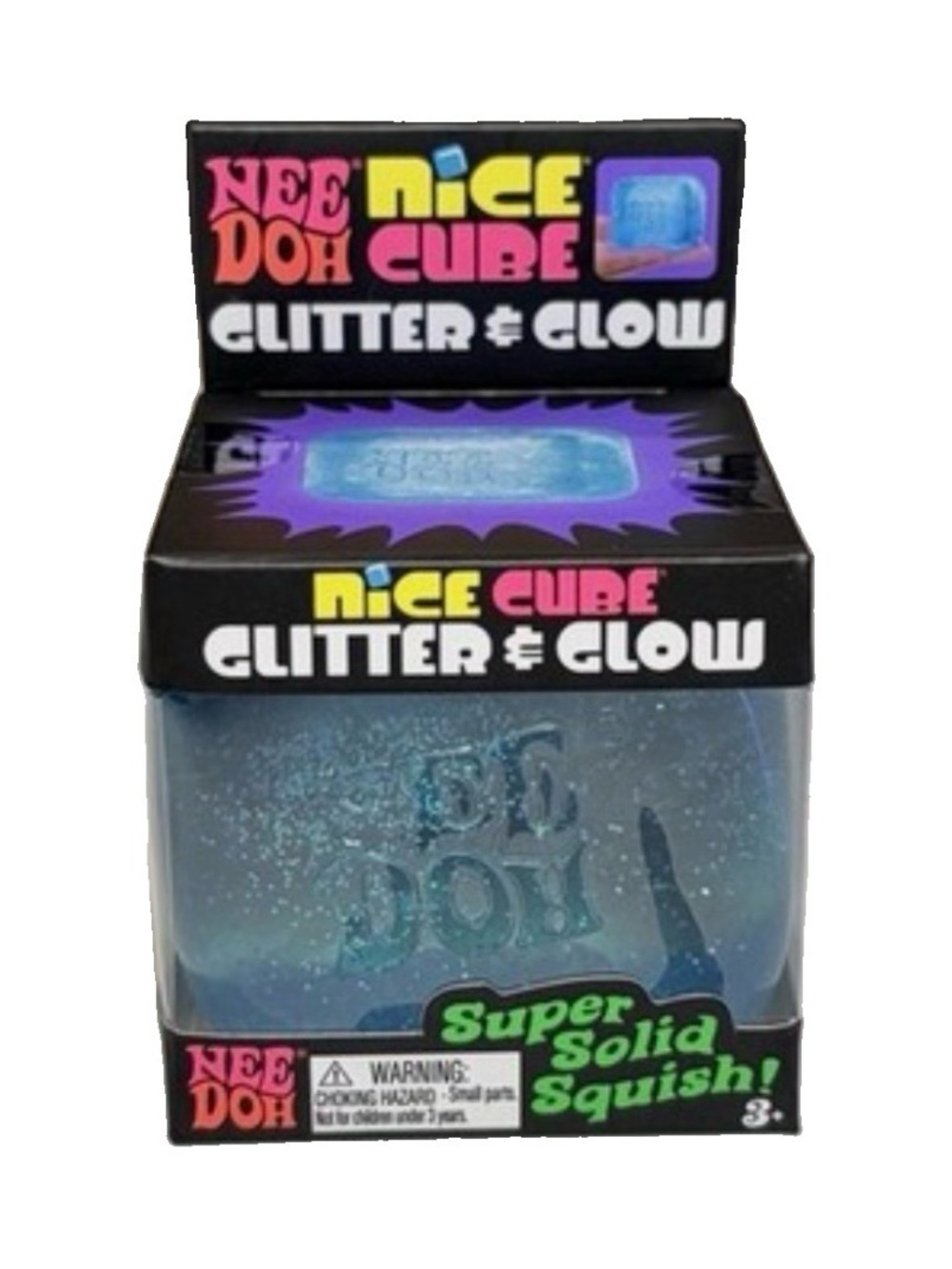 Nice Cube Glitter & Glow Blue Super Solid Squish
